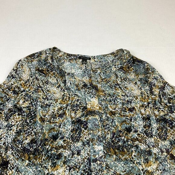 Ann Taylor Button Down Blouse Abstract Print Semi Sheer Long Sleeve Shirt Size 8 - Picture 3 of 12